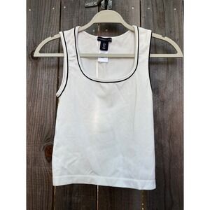 Sincerely Jules Tank Top Sleeveless Black‎ Trim Casual Top Large